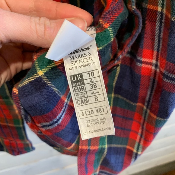 Marks & Spencer | Red Plaid Button Up - Picture 6 of 9
